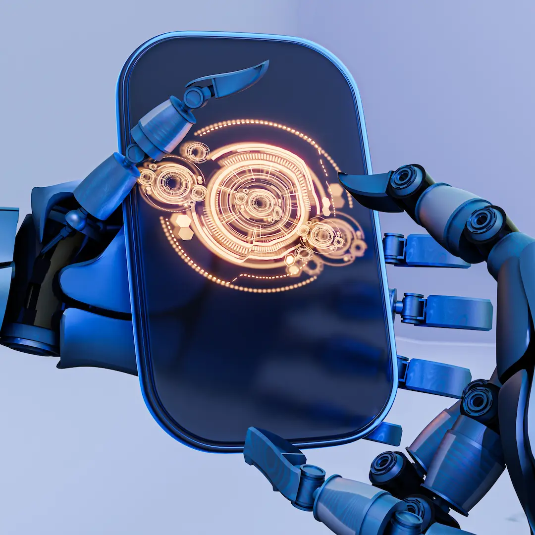 Manos mostrando las aplicaciones de inteligencia artificial. Estas aplicaciones prácticas van dirigidas a empresas para sacar su mayor rendimiento.